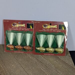 Vintage Christmas Fibre Optic Light Covers – Set of 6 – Gold & Copper – Noel